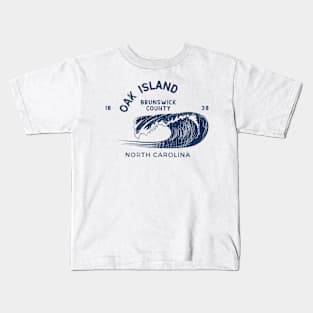 Oak Island, NC Beachgoing Summertime Waves Kids T-Shirt